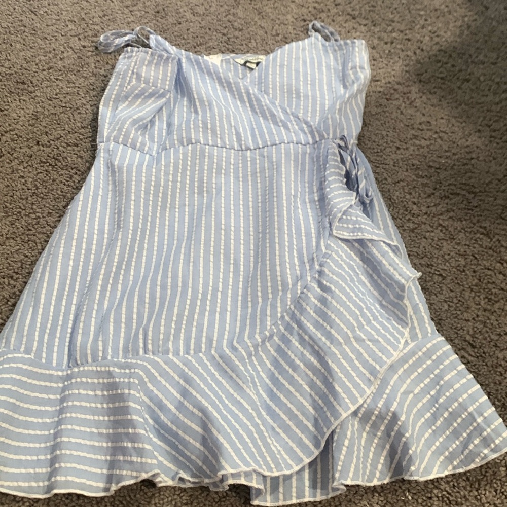 White and blue summer dress